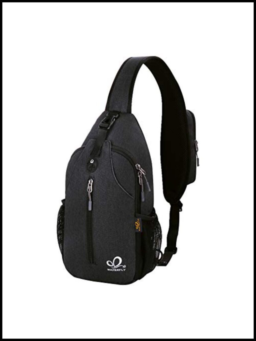Water Resistant Crossbody Sling Backpack with Earphone Hole and Adjustable Strap